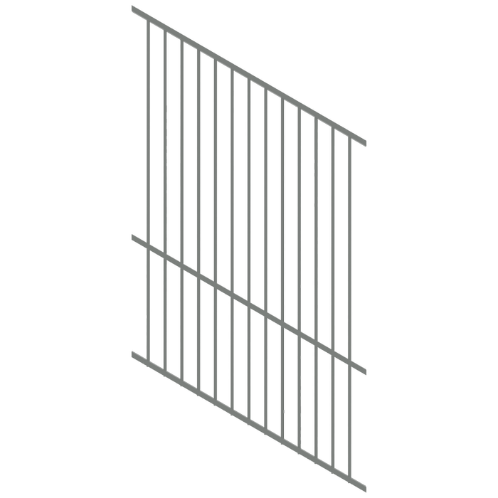 ProtectorAl 1201-2400W x 1200H Palladium Silver Flat Top Square Picket Pool Fence Panel Raked 16-30º