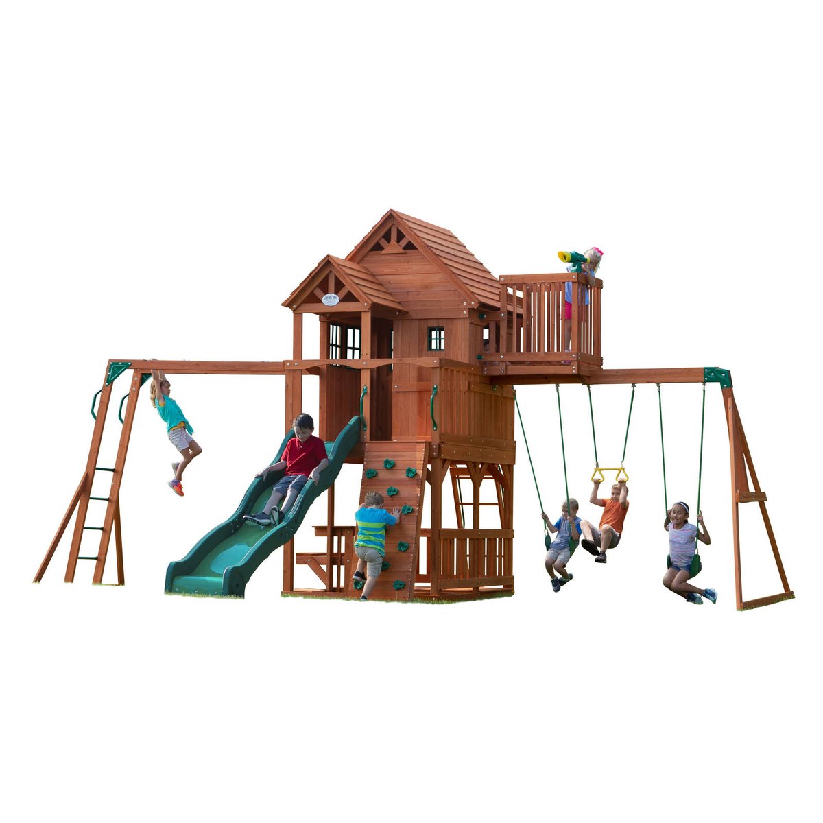 Backyard Discovery Skyfort II Cedar Wood Play Centre Swing Set