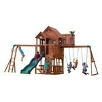 Backyard Discovery Skyfort II Cedar Wood Play Centre Swing Set with Slide and Clubhouse