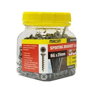 Macsim 6G x 25mm Galvanised Spouting Bracket Screws - 300 Jar