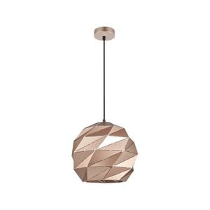 CLA Lighting ORIGAMI Interior Dome Carved Iron Pendant Light- Large Rose Gold