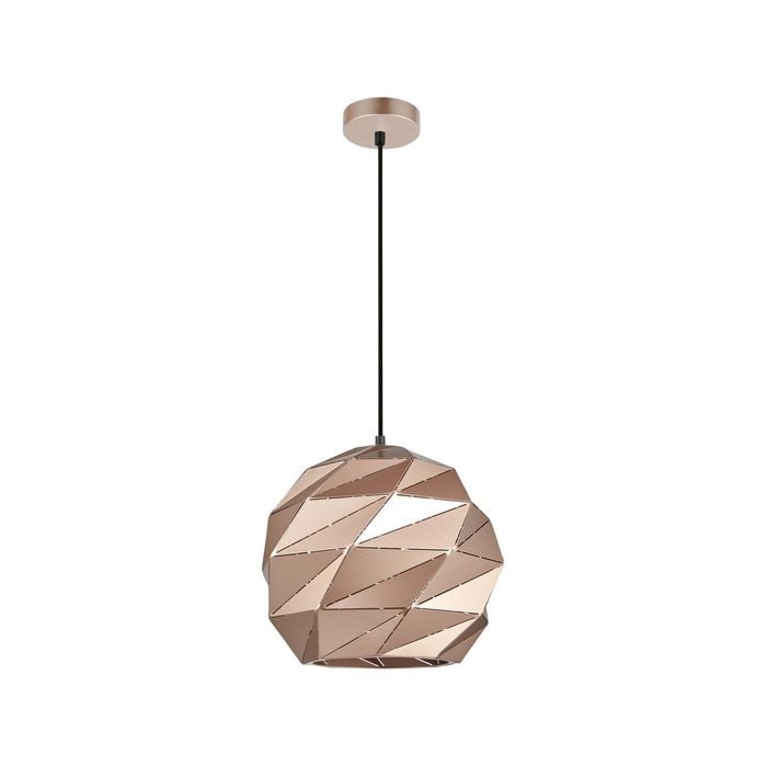 CLA Lighting ORIGAMI Interior Dome Carved Iron Pendant Light- Large Rose Gold