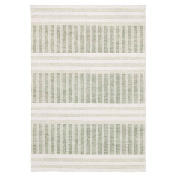 Loopsie-320cm X 230cm-ayllon Stripe Printed Green Washable Rug