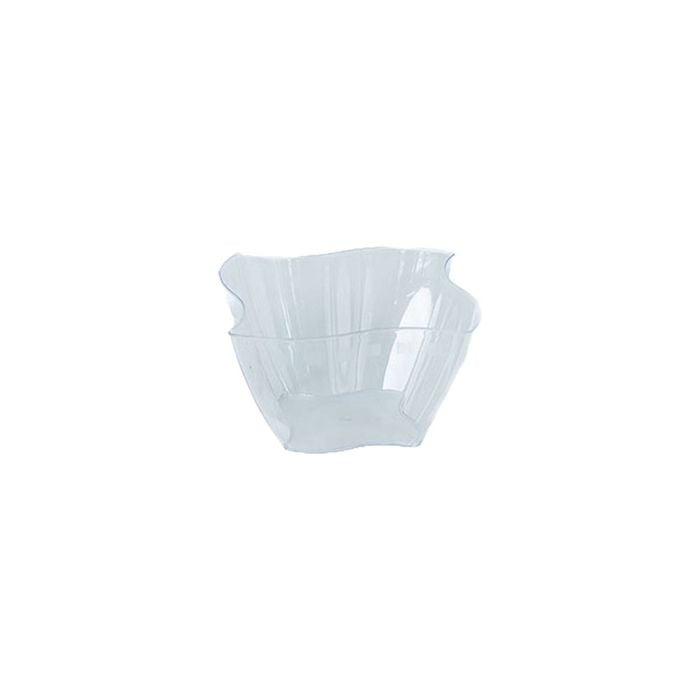12x 6pc Partyware Mini Dish Small Serving Bowls Set Wave 105x59x59mm Clear