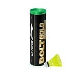 Li-Ning Bolt Gold Nylon Badminton Shuttlecock (Yellow, Slow Speed)  | High Quality | Natural Cork Base