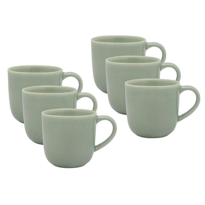 6pk Ecology Element 360ml Stoneware Mug W/ Handle Round - Dew