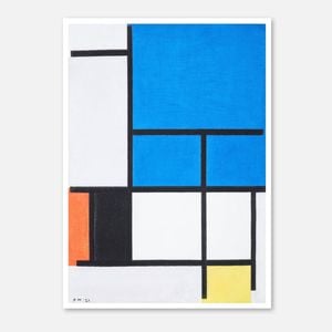 Galrie Piet Mondrian's Composition with Blue, Black, & Yellow Stunning Abstract Art Print, Poster Only, 70 x 100cm (28 x 40inch)