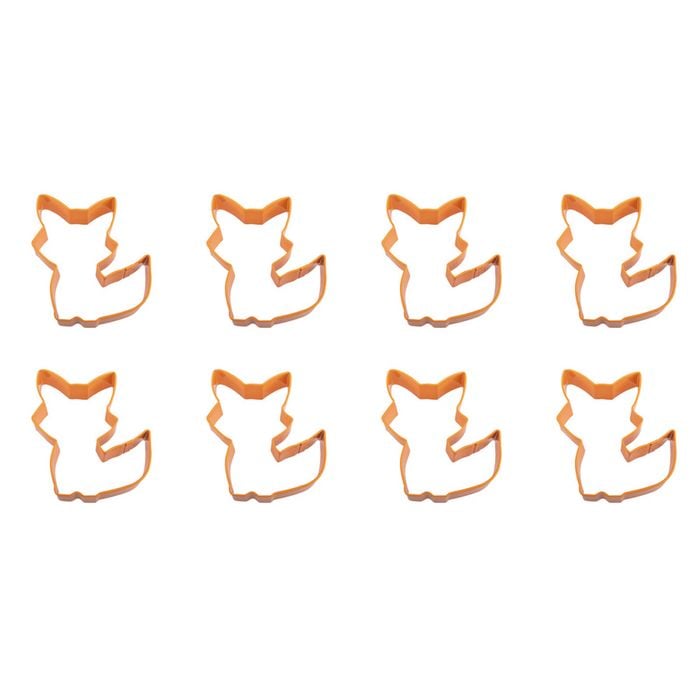 8PK R&M Cute Fox Cookie Cutter Polyresin Coated Steel 9.5cm - Orange