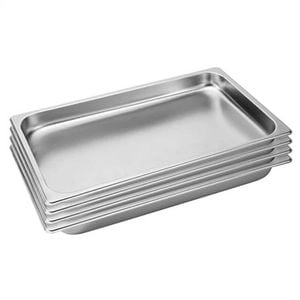 SOGA 4 Pack Gastronorm GN Pan 1/1 Stainless Steel Tray 4cm Deep