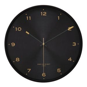 One Six Eight London  Elsa 40cm Black Silent Wall Clock