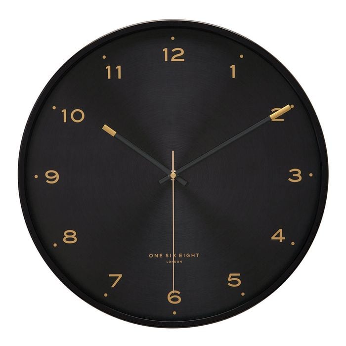 One Six Eight London  Elsa 40cm Black Silent Wall Clock