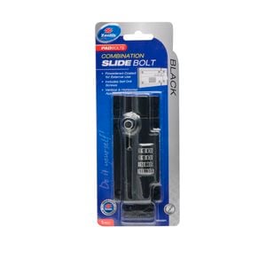 Zenith Black Combination Slide Bolt Lock