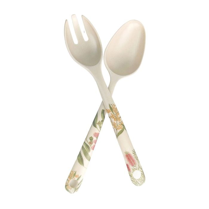 2pc Urban FB Aus Animals 25cm Spoon/Fork Salad Servers - Grey/Green