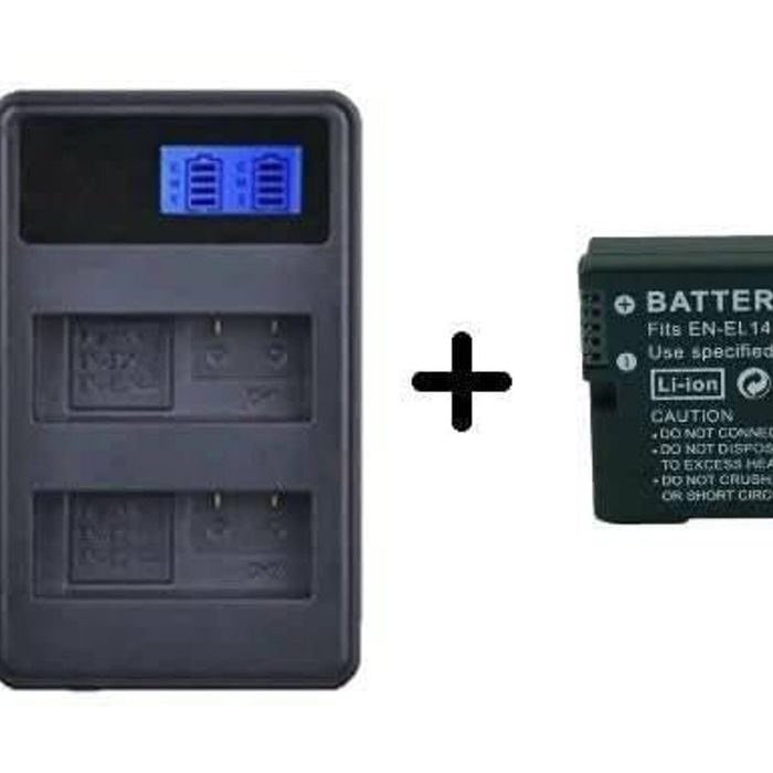En-el14 Battery + Twin Charger For Nikon Camera | D3100 D3200 D5100 P7000 P7100