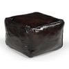 Vintage Brown Leather Square Ottoman