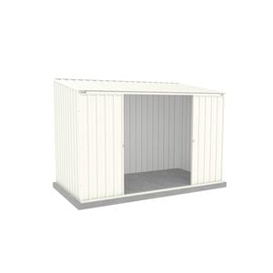 Absco Sheds 3.00 x 1.52 x 2.08m Surfmist Ezislider Double Sliding Door Garden Shed