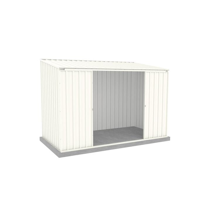 Absco Sheds 3.00 x 1.52 x 2.08m Surfmist Ezislider Double Sliding Door Garden Shed