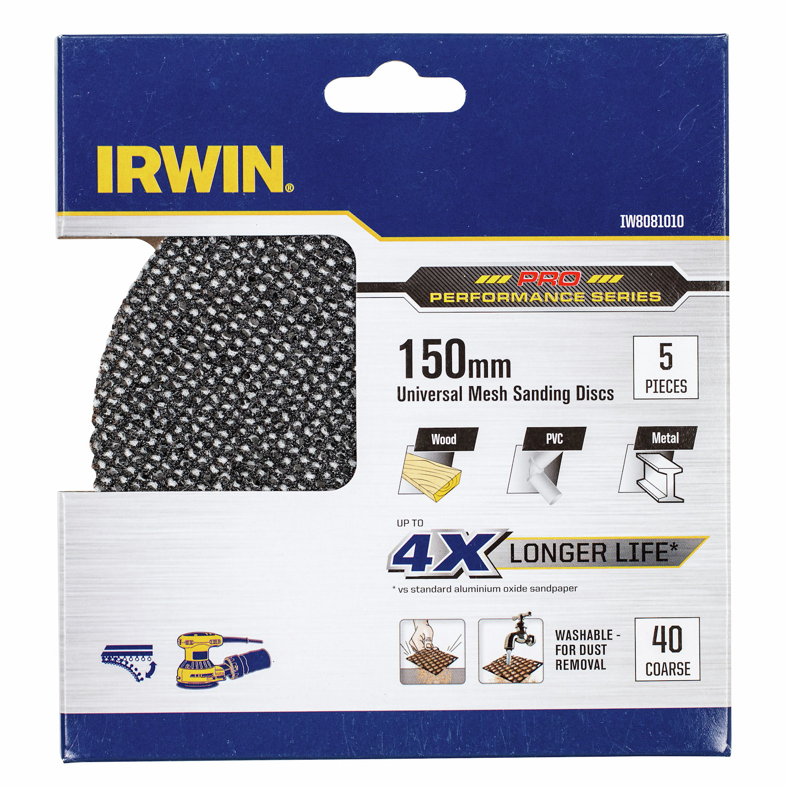 Irwin 150mm 40 Grit Orbital Sanding Disc Pack Bunnings Australia