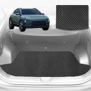 6D Diamond Car Boot Mat for Hyundai Kona (OS) 2017-2023-Cargo Mat-Black-Outback GT