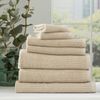 7pc Renee Taylor Cobblestone Bath/Face Hand Towel Set 650GSM Cotton Ribbed Stone