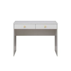 European Cabinetry White Fluted Round Brass Handles Odessa Desk