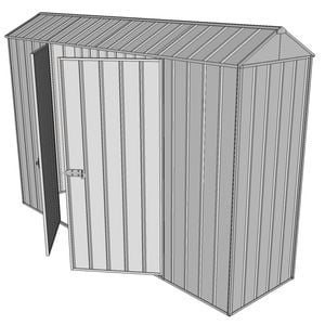 Build-a-Shed 0.8 x 3 x 2.3m Gable Double Hinged Side Door Shed - Zinc