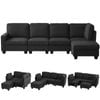 Artiss Modular Sofa Chaise Set 5-seater Dark Grey
