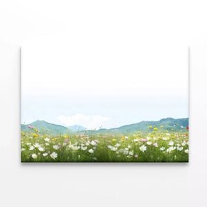 Flower Meadow with Mountains  Print 100% Australian Made 75 x 50cm  (Stretched)