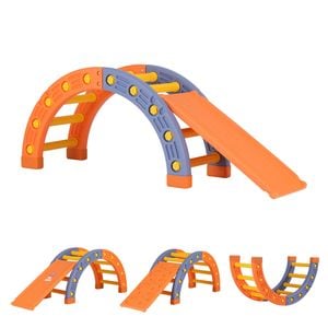 Keezi Kids Climbing Frame Set With Slide Indoor Outdoor Arch Toddler Toys Orange