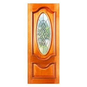 Woodcraft 2040 x 820 x 40mm Entrance Door Olivia Leadlight  Glass TGR01CBLK