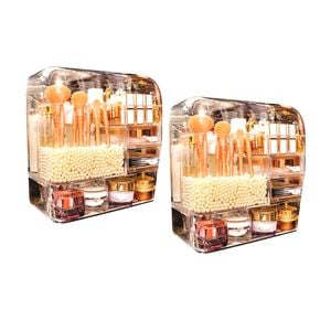 SOGA 2X Transparent Cosmetic Storage Box Clear Makeup