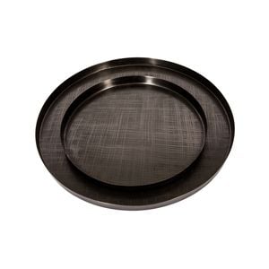 Set Of 2 Ssh Collection Criss Cross 40 And 56cm Wide Serving Trays - Etched Black