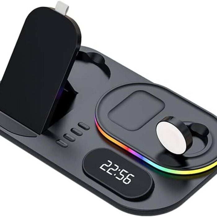 Provecta 4-in-1 Wireless Charger Dock Station for iPhone, Watch & Headset – Black