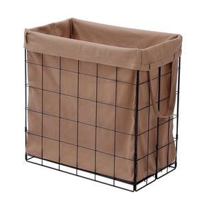 Boxsweden 58 x 33 x 58cm Latte Wire Foldaway Laundry Hamper
