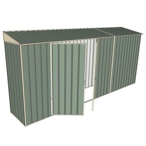 Build-a-Shed 0.8 x 4.5 x 2m Skillion Double Hinged Side Door Shed - Green
