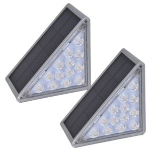 Click 8cm Trigon Solar LED Corner Step Light - 2 Pack