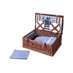 Alfresco 4 Person Picnic Basket Handle Baskets Outdoor Insulated Blanket