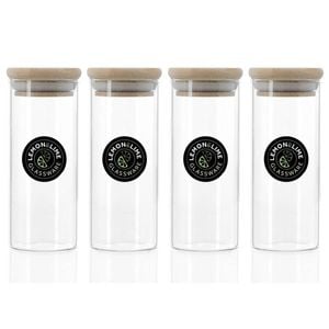 4PK Lemon & Lime Camden 175ml Glass Food Container w/ Bamboo Lid