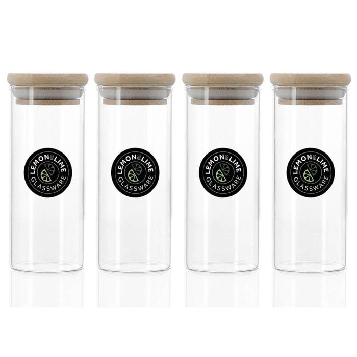 4PK Lemon & Lime Camden 175ml Glass Food Container w/ Bamboo Lid
