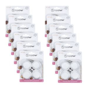 12x 80pc Topchef Mini Paper Round Cupcake Liners Baking Cups Pack 3cm White
