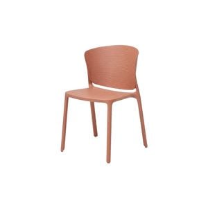 Olg Ripple Commercial Grade Moulded Plastic Stackable Chair Coral Red