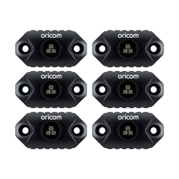 Oricom RKLBT6RGB LED Rock Light Six Pack RGB Custom Colour