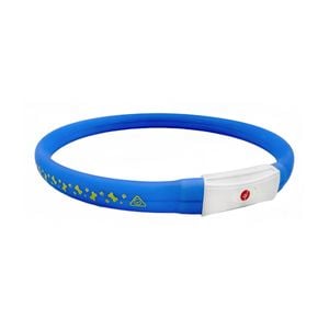 Flamingo 70 x 2cm Blue Visio LED Dog Collar