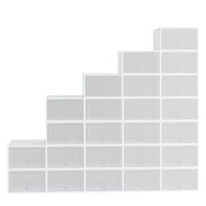Artiss Shoe Box Rack DIY Set of 24 Stackable White Abel