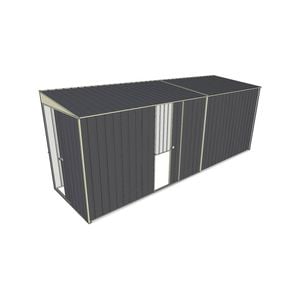 Build-a-Shed 1.5 x 5.2 x 2m Single Sliding Side Door Skillion Shed - Grey