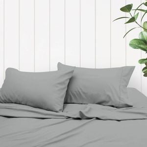 Odyssey Living Thermal Flannel Bed Sheet Set W/pillowcase Queen Pale Grey