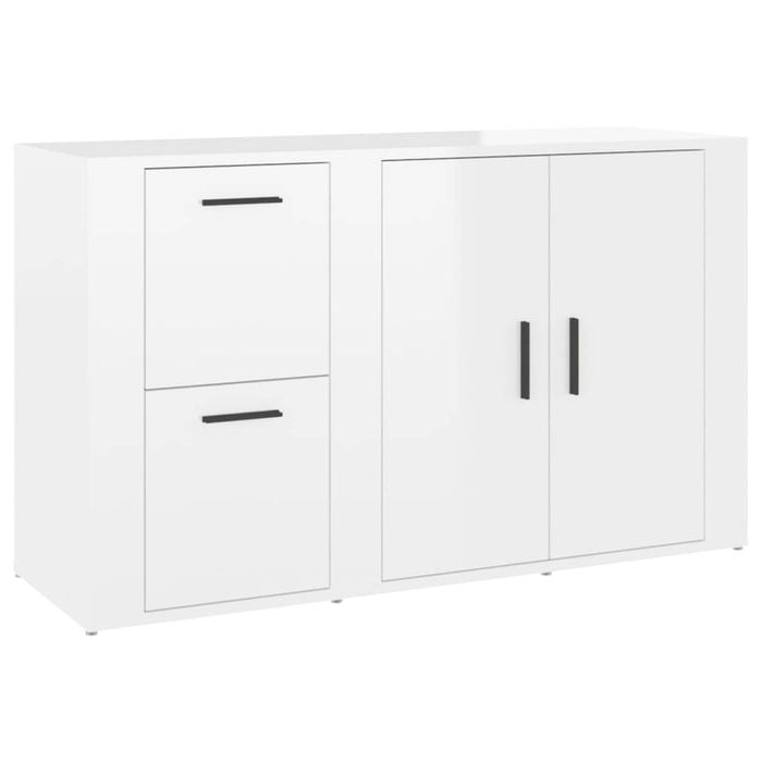 vidaXL Sideboard High Gloss White Cupboard Organiser Furniture