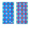 Jacquard Velour Cotton Rich Reversible Beach Towel 81 x 162 cm Blue Circles