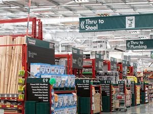 Inside a Bunnings store.