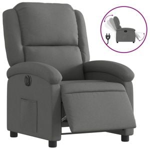 vidaXL Electric Recliner Chair Office Armchair Single Sofa Dark Grey Fabric